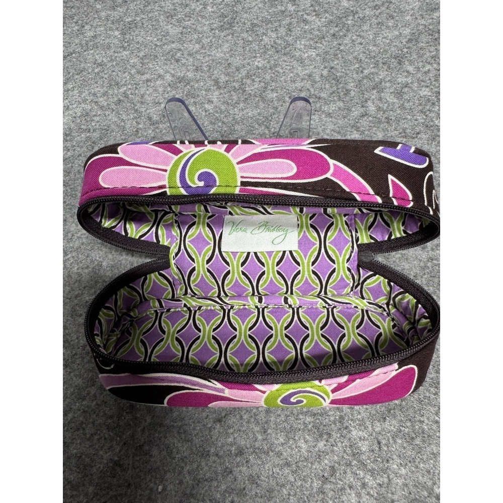 Vera Bradley Purple Punch Floral Quilted Cotton Glass Case Black Purple Pink EUC - Picture 7 of 11